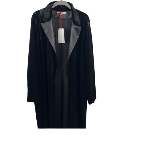 Standards & Practices Womens Freya Coat Dress Black 2X Polyester Blend Maxi Wrap - Picture 6 of 12